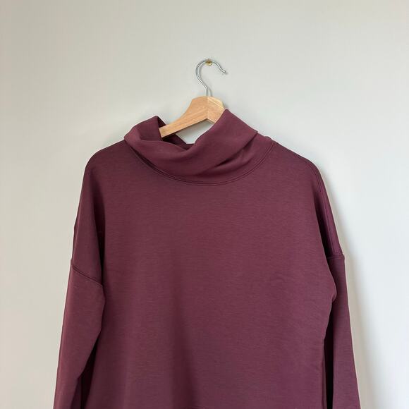 Dear Scarlett Jet Set Vienna Cowl Neck Pullover Sweatshirt Wine L NWT - Picture 4 of 10